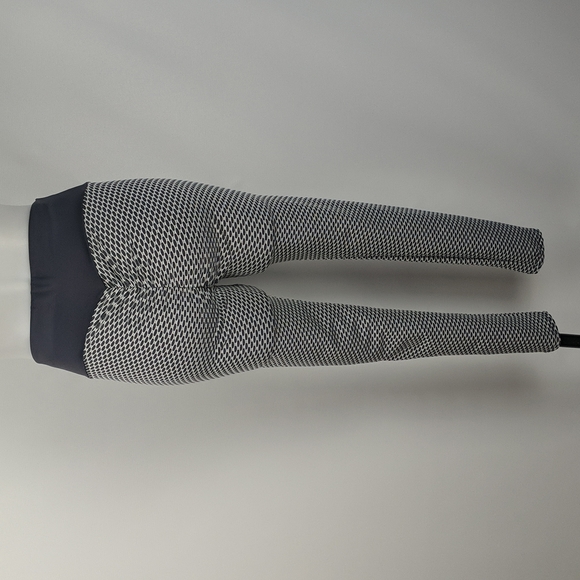 Women's Tights Size Large Grey White Scrunch Bum Full Length Gym Athleticwear - Picture 4 of 7